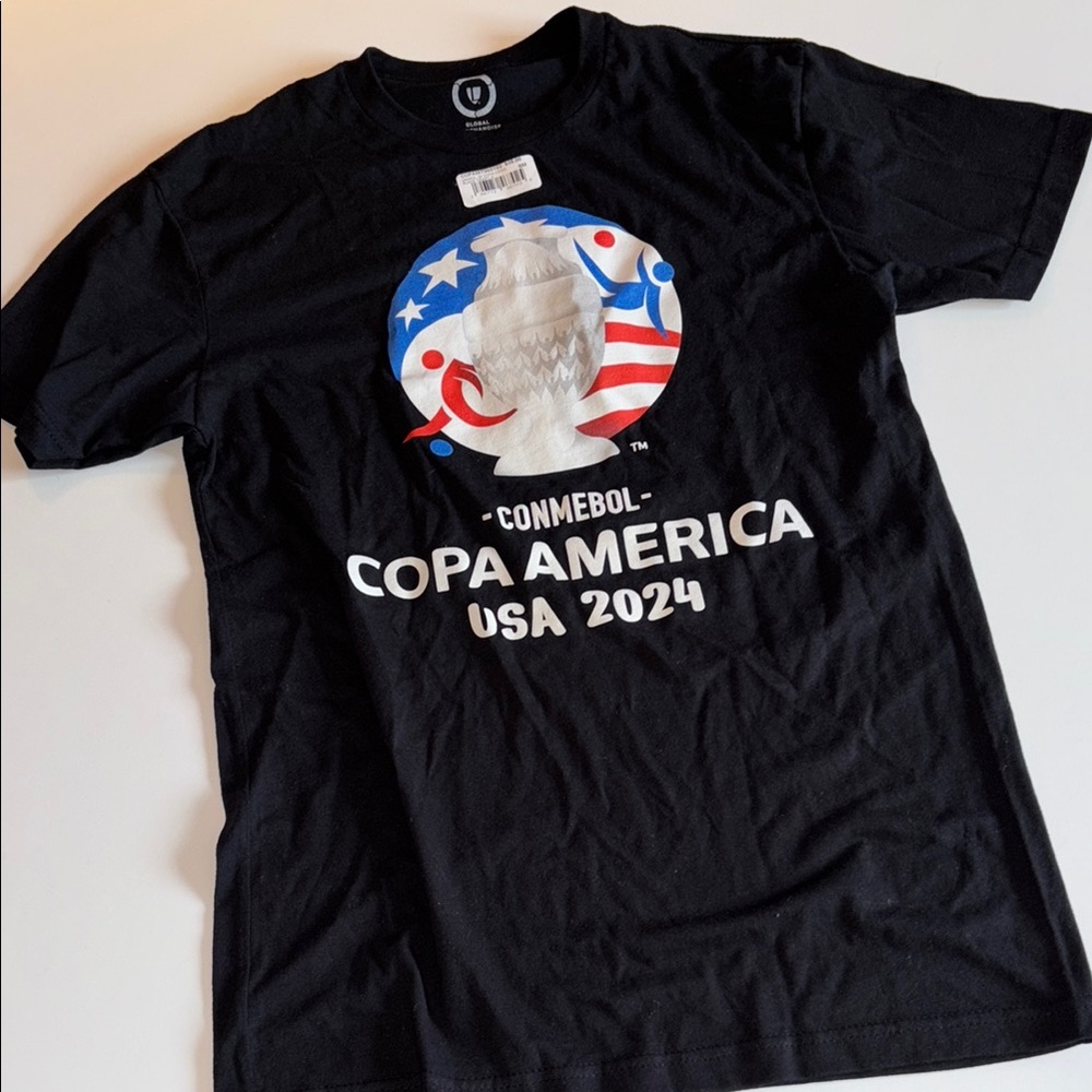 Copa America USA 2024 Black T-Shirt New with Tags Copa Soccer Shirt Black SMALL